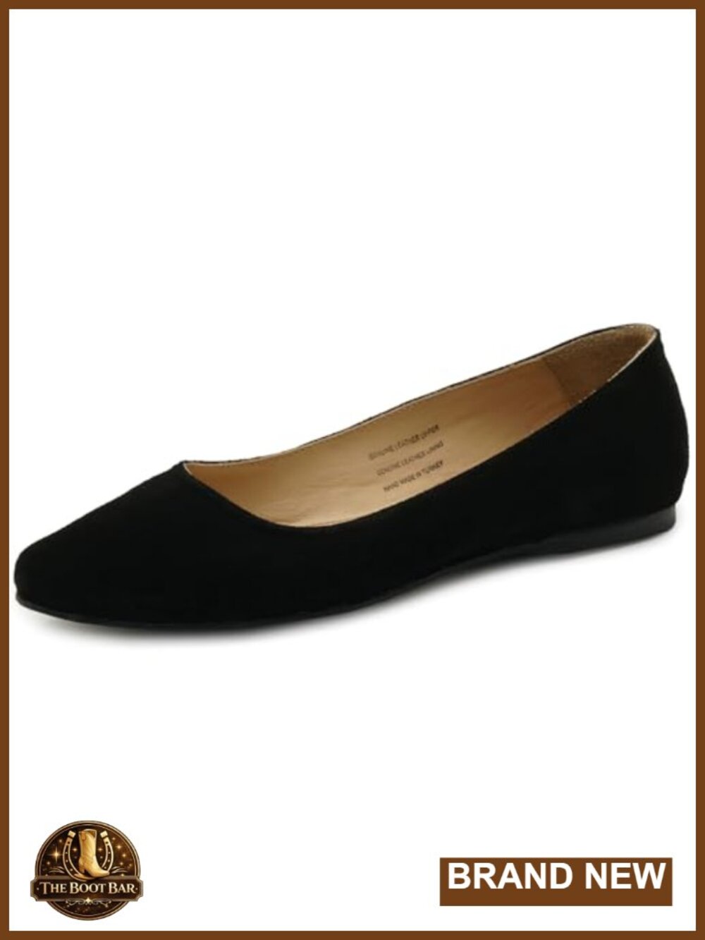 Leather Pointed Toe Ballet Flats Comfortable Slip On Dressy Work Shoes